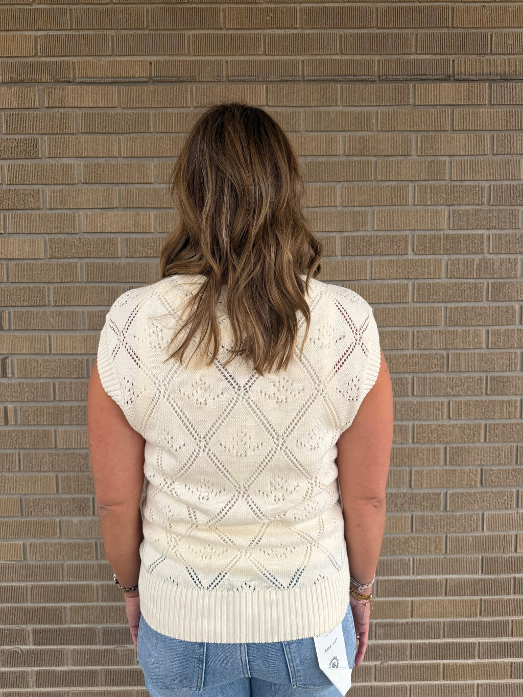 Percy Cap-Sleeve Sweater Vest - Cream