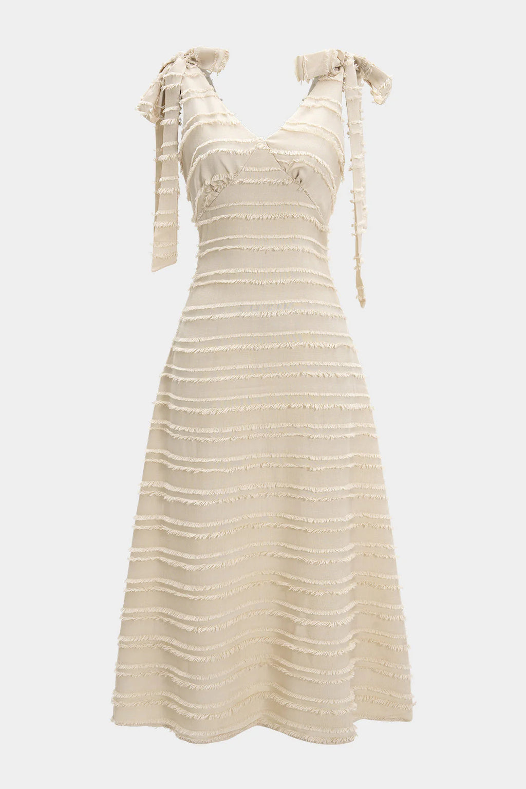 Tie-Up V-Neck Ribbed Sleeveless Maxi Dress