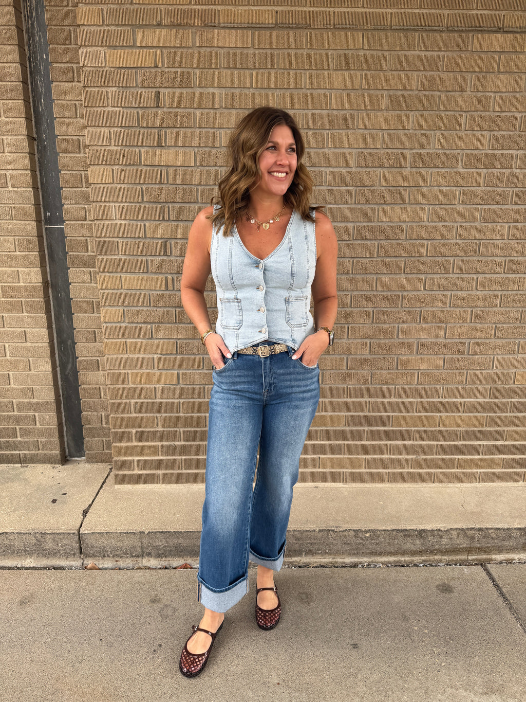 Soft Denim Vest - Light Wash