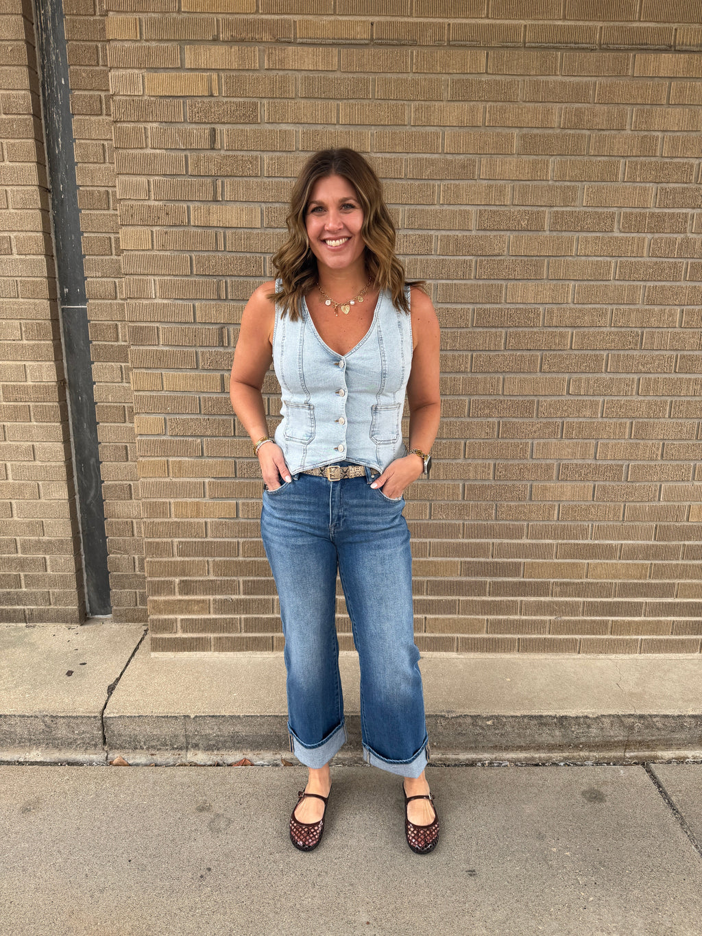 Soft Denim Vest - Light Wash