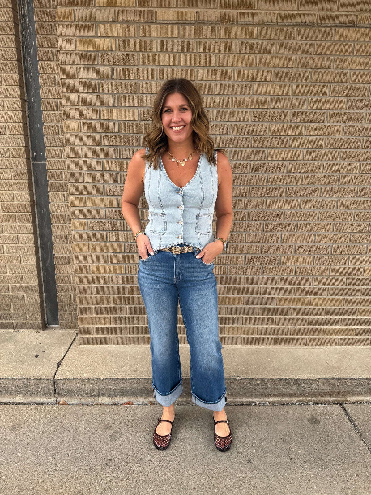 Soft Denim Vest - Light Wash