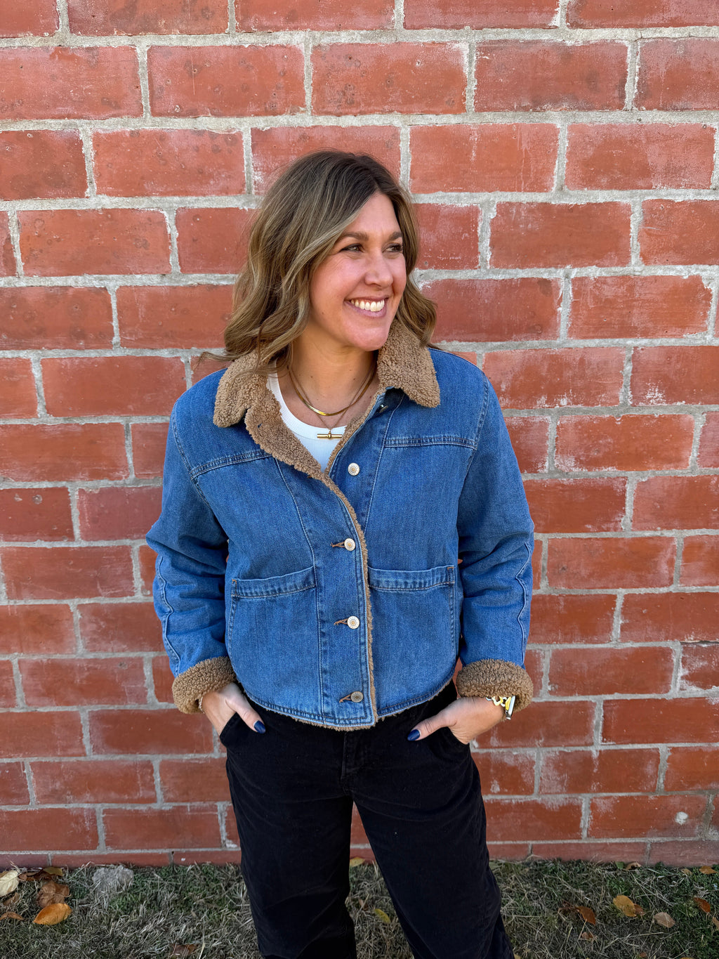Dreams Are Made of Denim Sherpa Coat