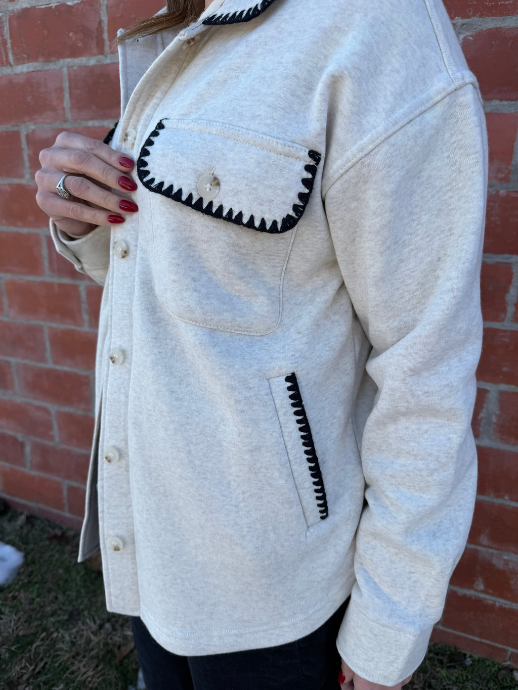 Thread & Supply Carmine Oversized Shacket