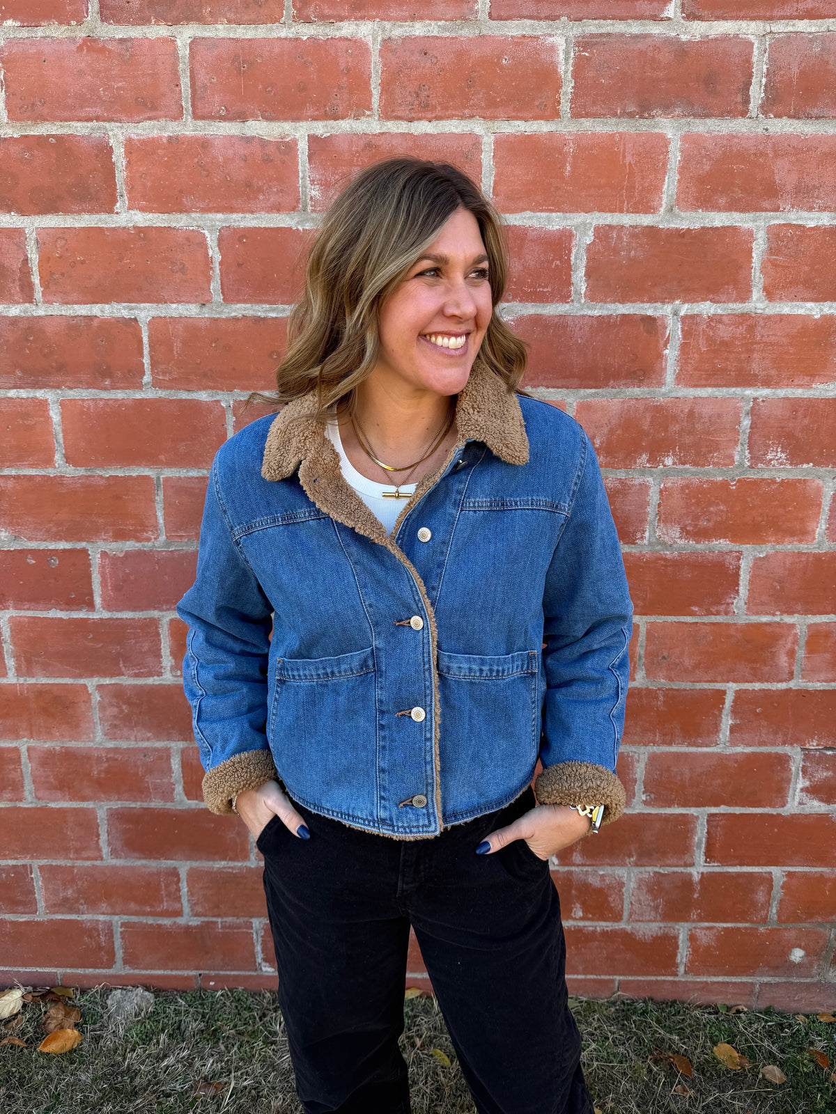 Dreams Are Made of Denim Sherpa Coat