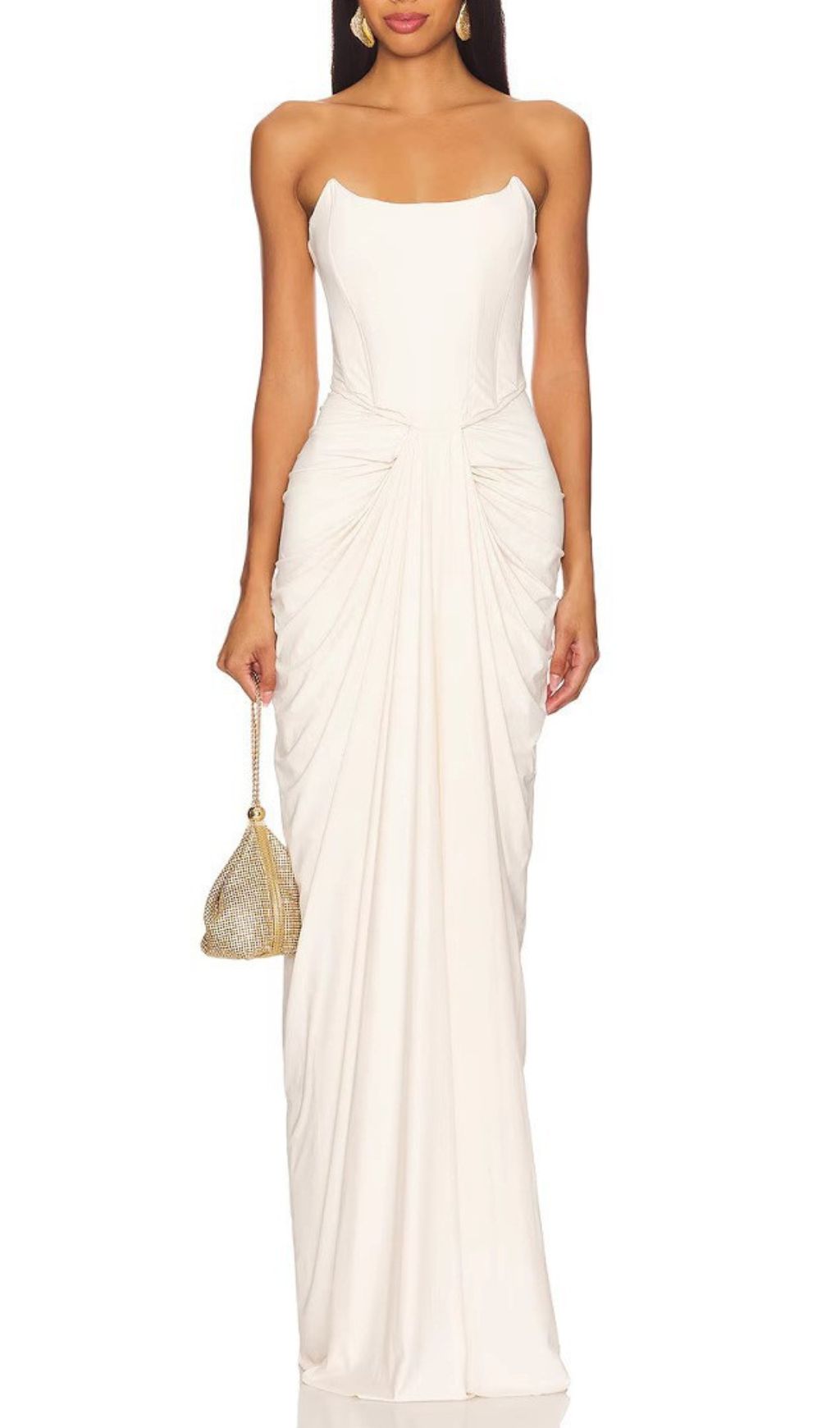 Fabiana White Corset Maxi Dress