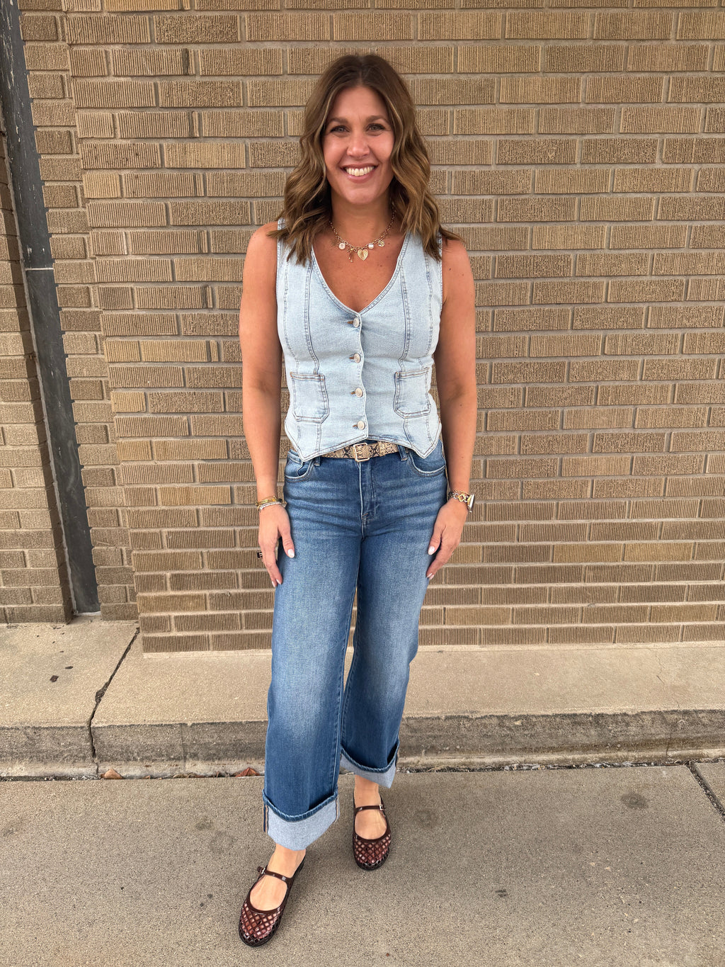 Soft Denim Vest - Light Wash