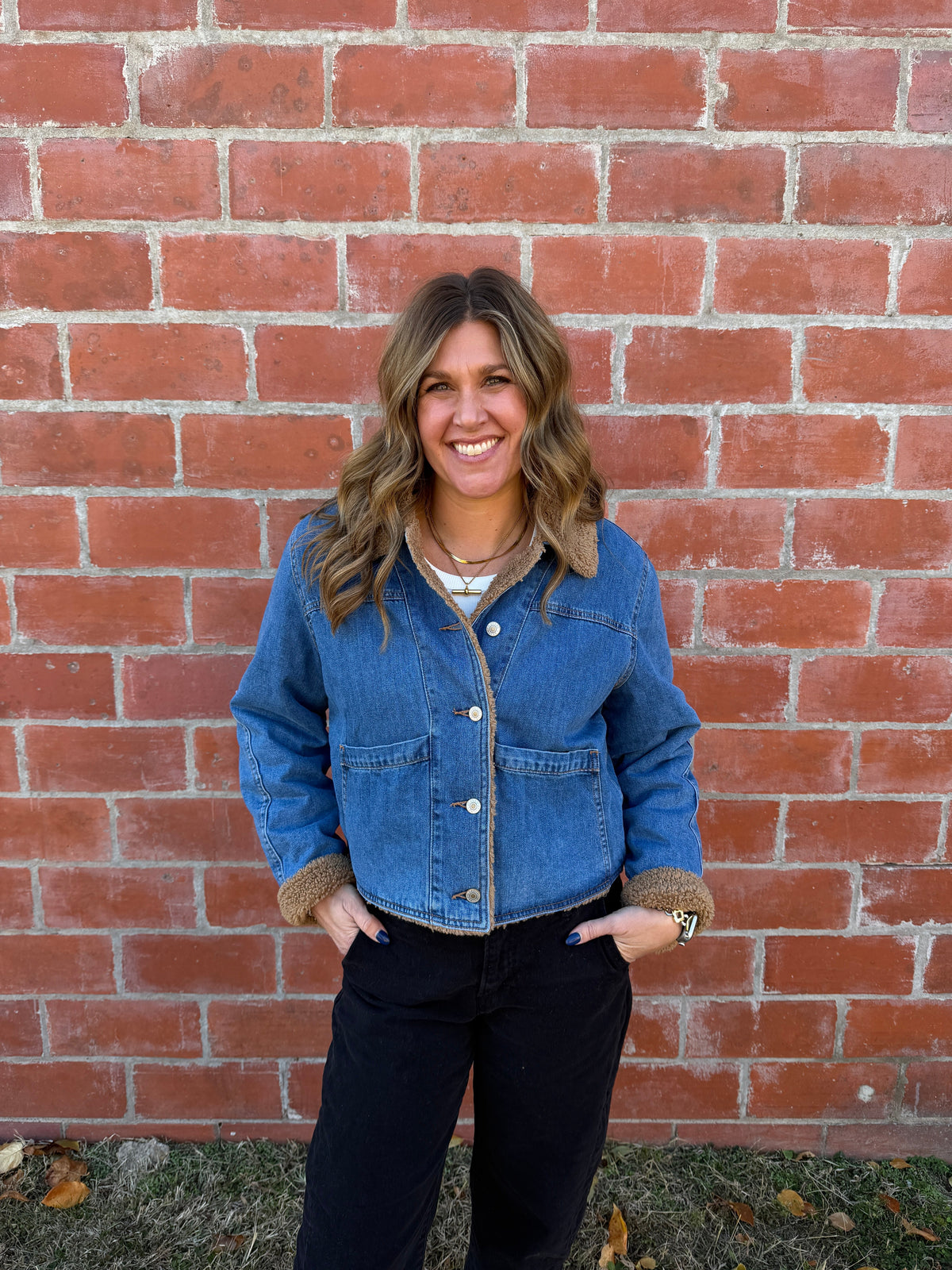 Dreams Are Made of Denim Sherpa Coat