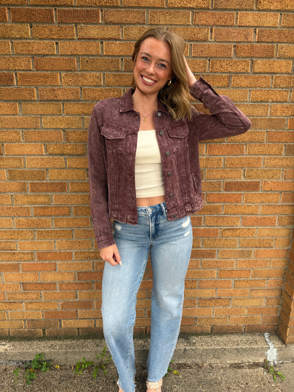 Thread & Supply Jackie Denim Jacket - Deep Mahogany