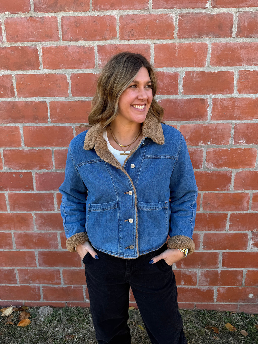 Dreams Are Made of Denim Sherpa Coat