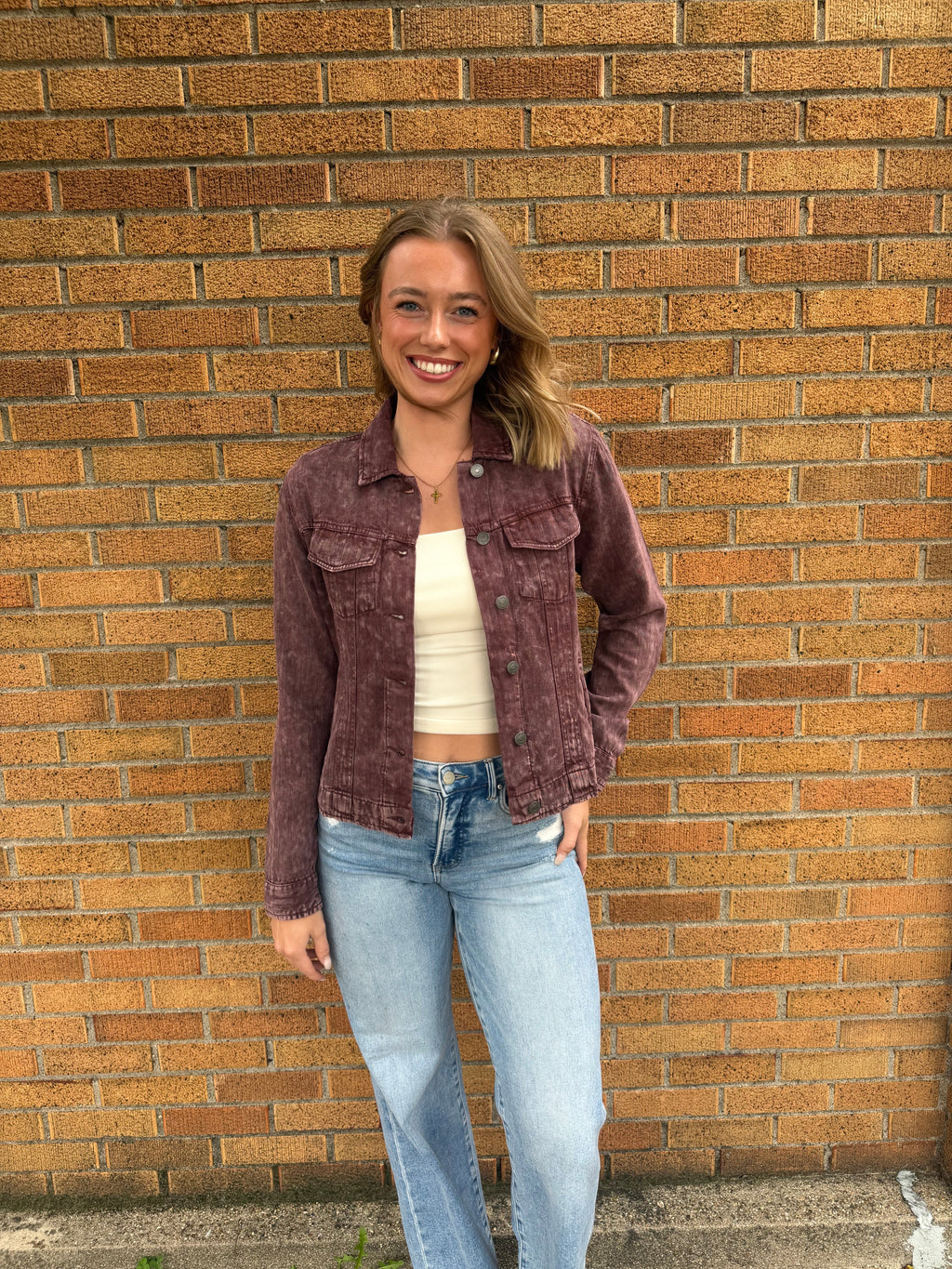 Thread & Supply Jackie Denim Jacket - Deep Mahogany