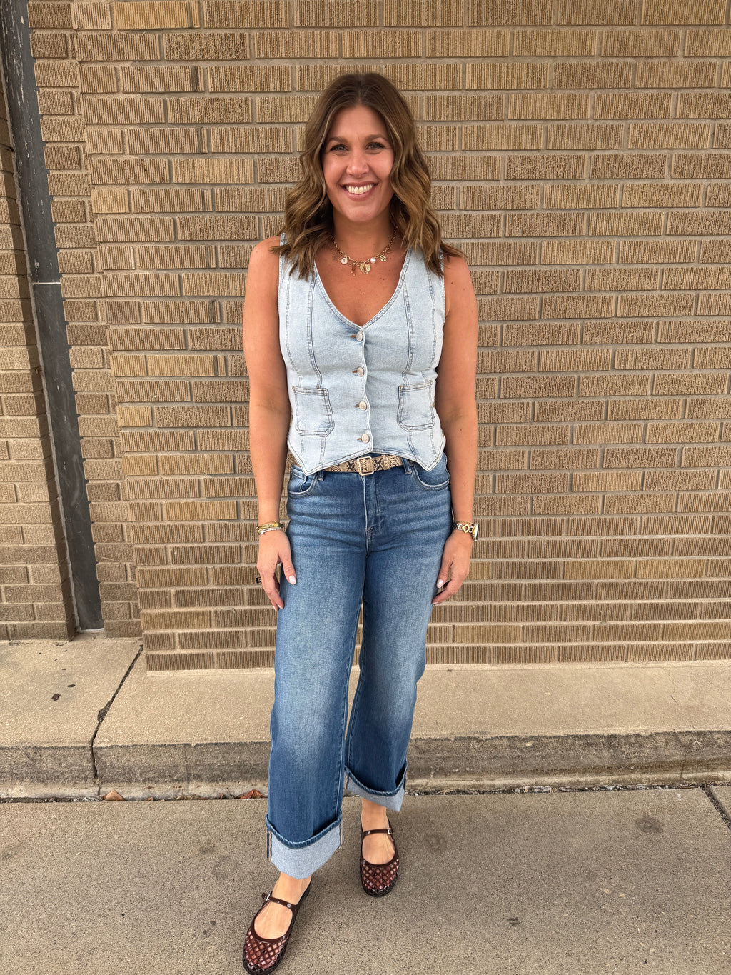 Soft Denim Vest - Light Wash