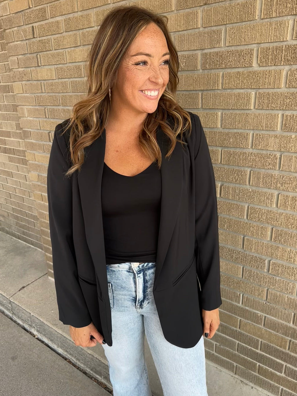 First Impression Ruched-Sleeve Blazer