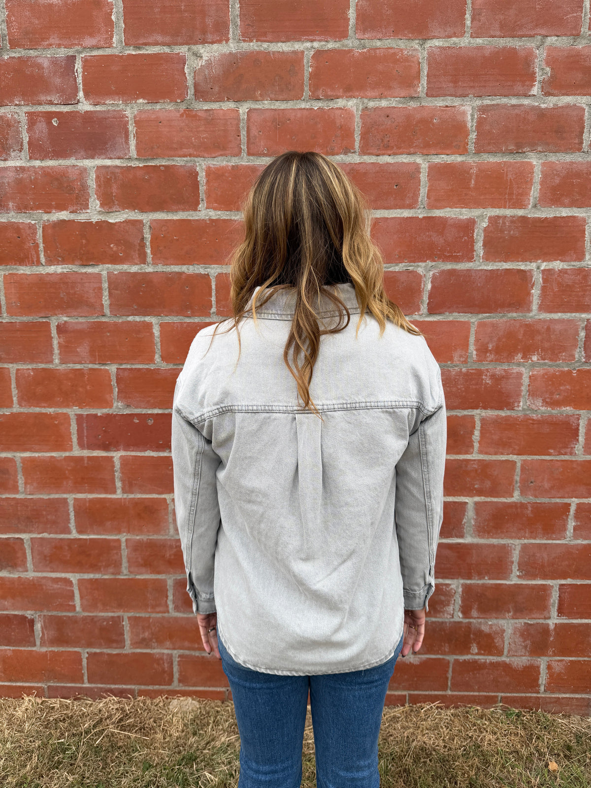 Thread & Supply Etta Denim Shacket - Grey