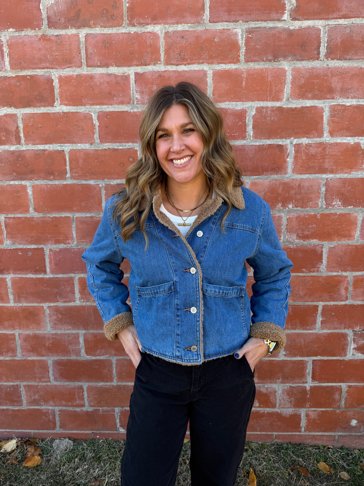Dreams Are Made of Denim Sherpa Coat
