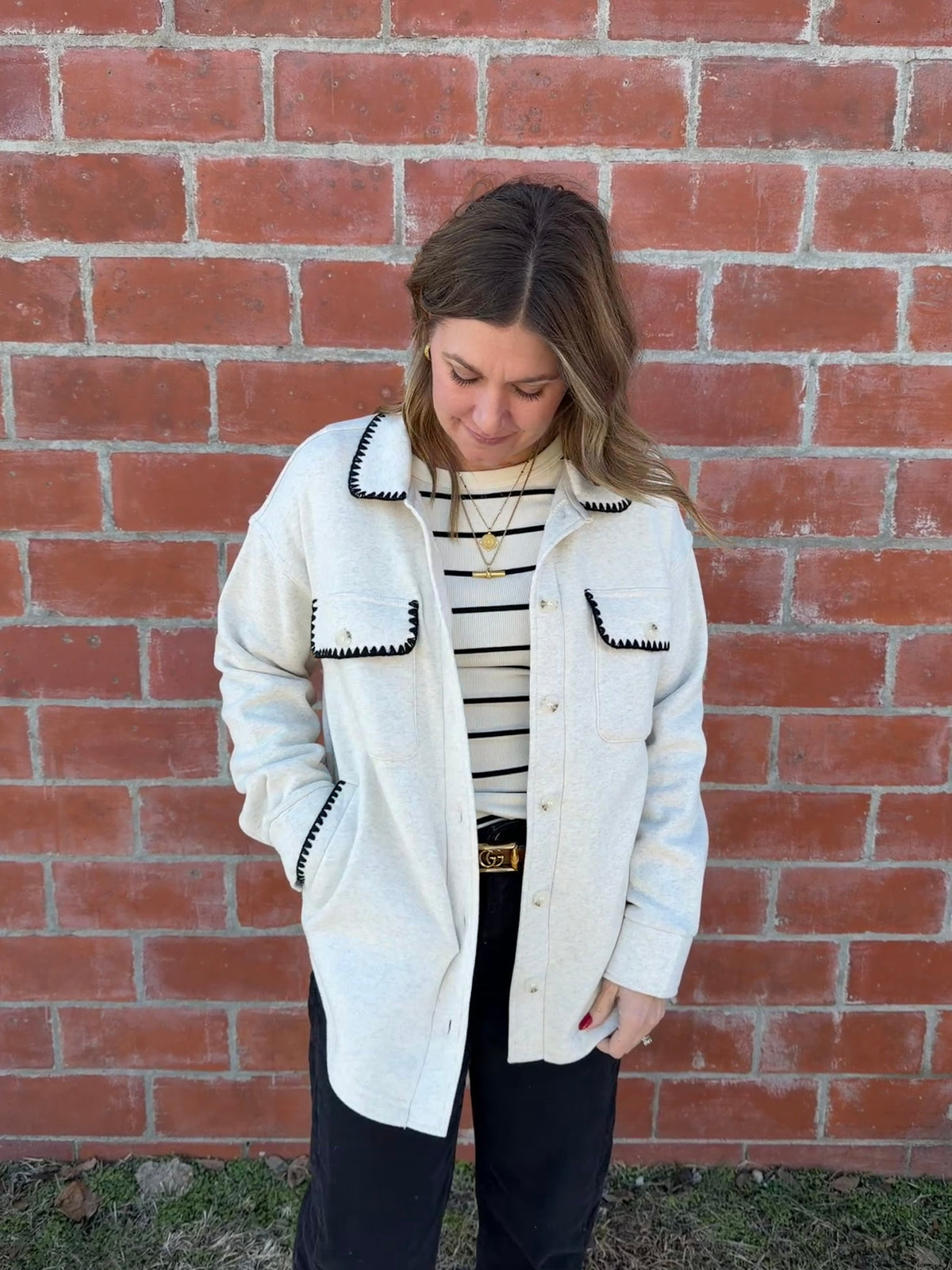 Thread & Supply Carmine Oversized Shacket