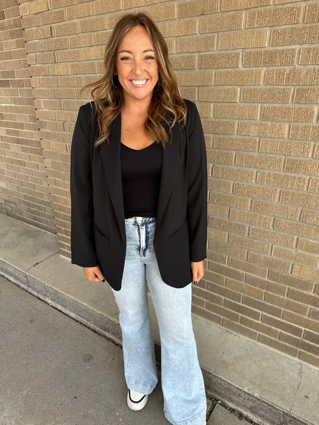 First Impression Ruched-Sleeve Blazer
